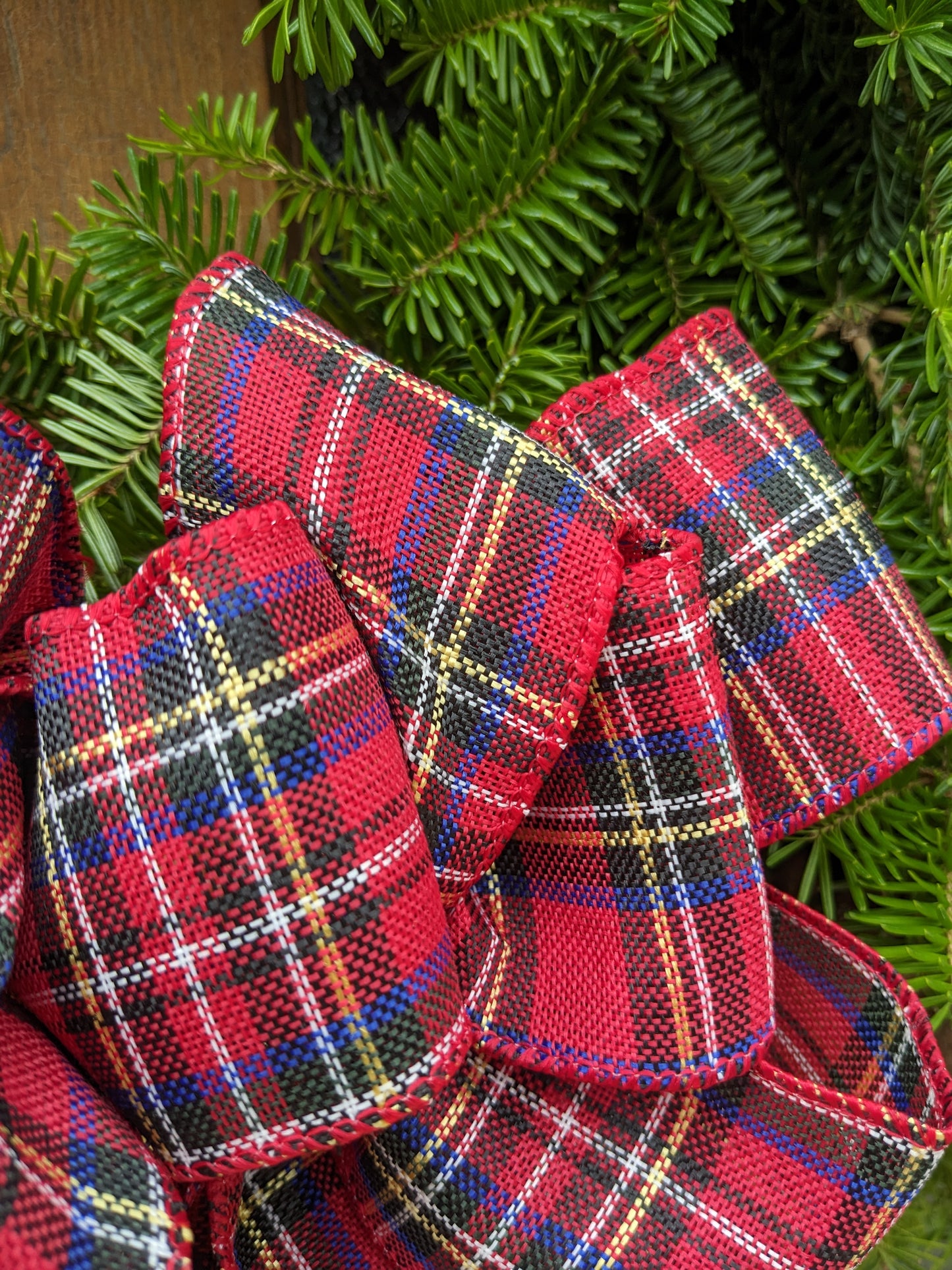 Red, Green and Yellow Plaid Bow